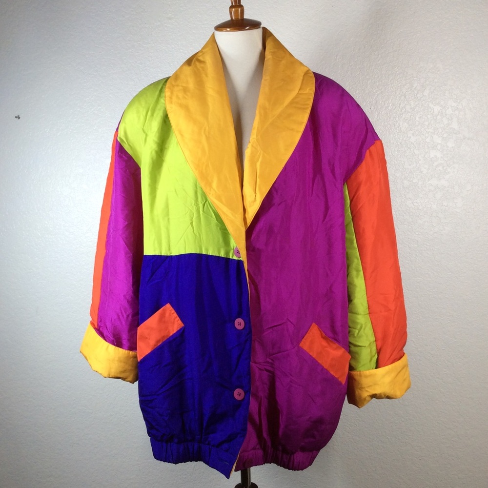 Vintage 90's Silk Puffer Jacket - Picture 2 of 15